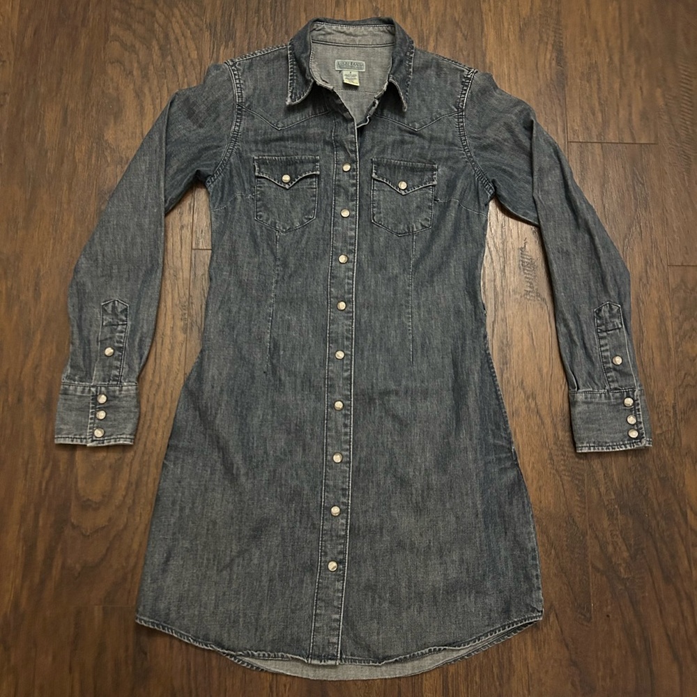 Lucky Brand Women’s Denim Long Sleeve Button-Up Dress Size Small